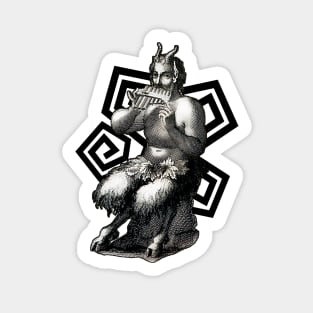 A faun playing the flute. Mythological figure Sticker